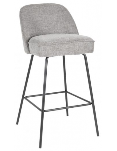 Billede af Lucy barstol i metal og polyester H96 cm - Sort/Mørkegrå