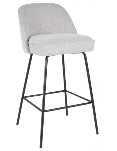 Billede af Lucy barstol i metal og polyester H96 cm - Sort/Grå