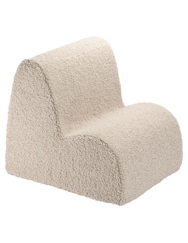 Se Cloud lænestol til børn i OEKO-TEX teddy polyester - Biscuit hos Lepong.dk
