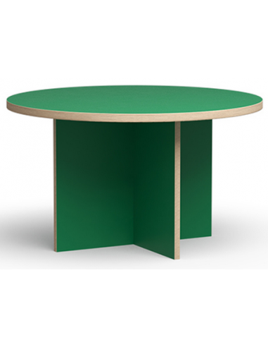 Se Rundt spisebord i eurolight træ og mdf Ø129 cm - Grøn hos Lepong.dk