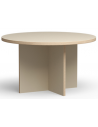 Rundt spisebord i eurolight træ og mdf Ø129 cm - Creme