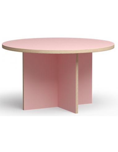 Billede af Rundt spisebord i eurolight træ og mdf Ø129 cm - Pink