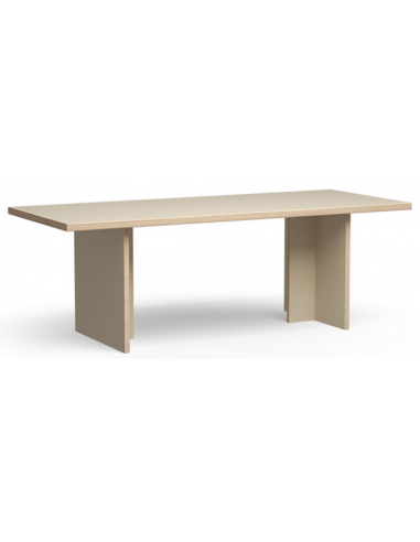 Billede af Spisebord i eurolight træ og mdf 220 x 90 cm - Creme