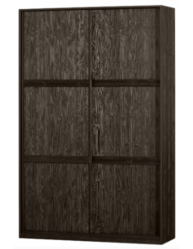 Billede af KATOI Klædeskab i fyrretræ H215 x B139 cm - Børstet sortbrun