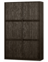 KATOI Klædeskab i fyrretræ H215 x B139 cm - Børstet sortbrun