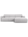 Molino højrevendt chaiselongsofa i bouclé B250 x D170 cm - Lysegrå