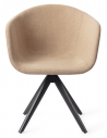2 x Yuni rotérbare spisebordsstole H80 cm polyester - Sort/Mørk beige
