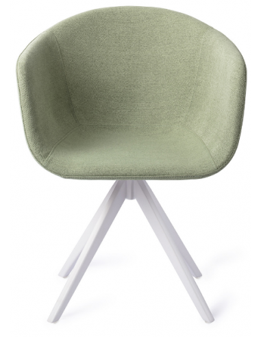 Billede af 2 x Yuni rotérbare spisebordsstole H80 cm polyester - Hvid/Jadegrøn