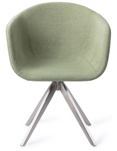 Se 2 x Yuni rotérbare spisebordsstole H80 cm polyester - Stålgrå/Jadegrøn hos Lepong.dk