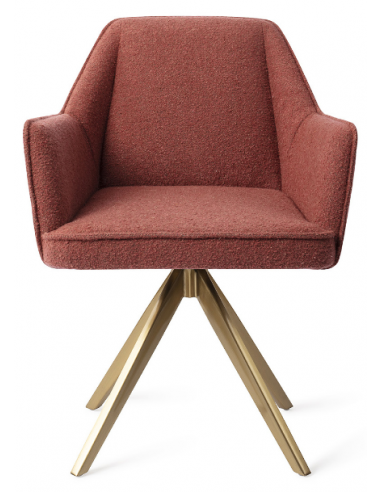 Billede af 2 x Tome rotérbare spisebordsstole H80 cm polyester - Guld/Safran