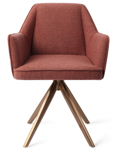 Billede af 2 x Tome rotérbare spisebordsstole H80 cm polyester - Rødguld/Safran