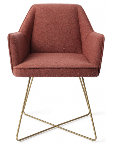 Billede af 2 x Tome spisebordsstole H80 cm polyester - Guld/Safran