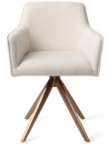 Billede af 2 x Hofu Rotérbare Spisebordsstole H82 cm polyester - Rødguld/Elfenbenshvid