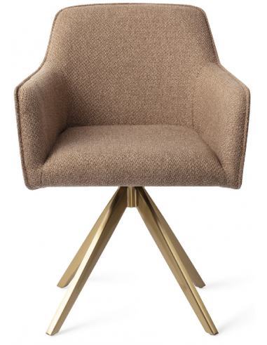 Billede af 2 x Hofu Rotérbare Spisebordsstole H82 cm polyester - Guld/Brun