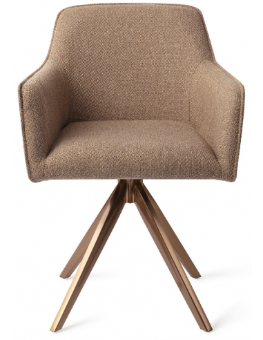 Billede af 2 x Hofu Rotérbare Spisebordsstole H82 cm polyester - Rødguld/Brun