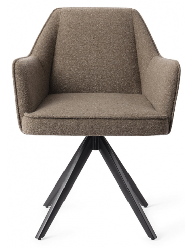 Billede af 2 x Tome rotérbare spisebordsstole H80 cm polyester - Sort/Jordbrun