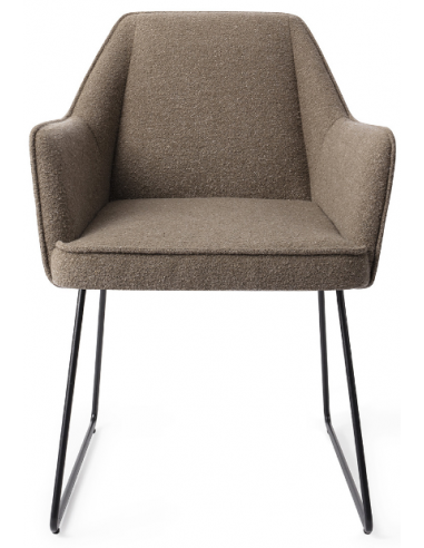 Billede af 2 x Tome spisebordsstole H80 cm polyester - Sort/Jordbrun