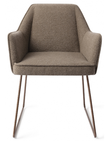 Se 2 x Tome spisebordsstole H80 cm polyester - Rødguld/Jordbrun hos Lepong.dk