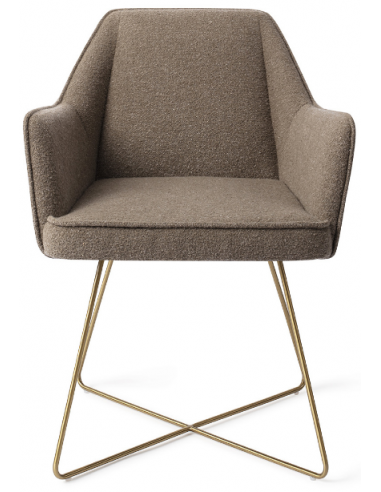 Billede af 2 x Tome spisebordsstole H80 cm polyester - Guld/Jordbrun