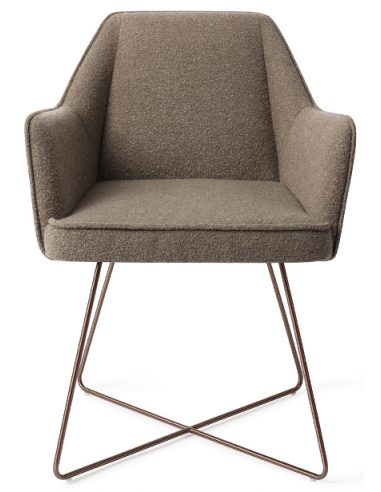 Billede af 2 x Tome spisebordsstole H80 cm polyester - Rødguld/Jordbrun