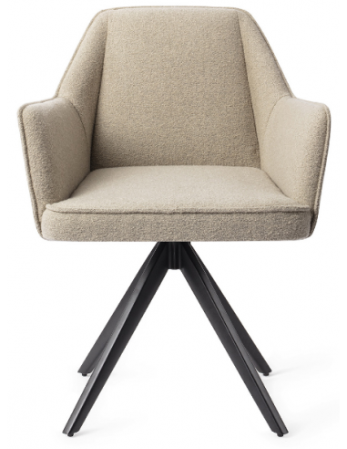 Billede af 2 x Tome rotérbare spisebordsstole H80 cm polyester - Sort/Greige