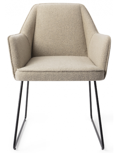 Se 2 x Tome spisebordsstole H80 cm polyester - Sort/Greige hos Lepong.dk