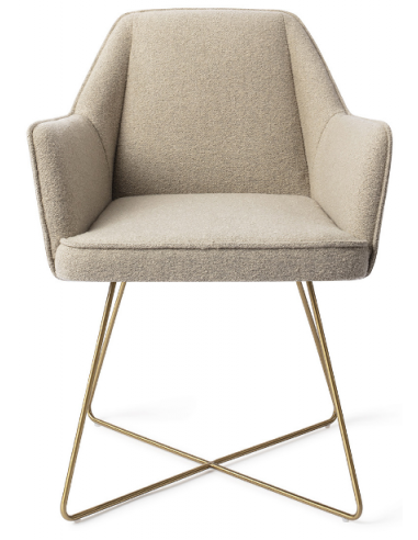 Billede af 2 x Tome spisebordsstole H80 cm polyester - Guld/Greige