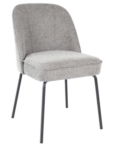 Se Britt spisebordsstol i metal og polyester H84 cm - Sort/Mørkegrå hos Lepong.dk