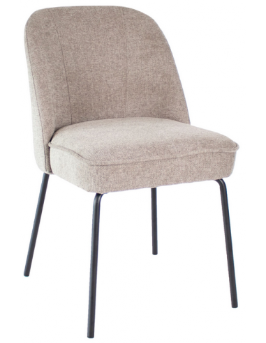 Se Britt spisebordsstol i metal og polyester H84 cm - Sort/Taupe hos Lepong.dk