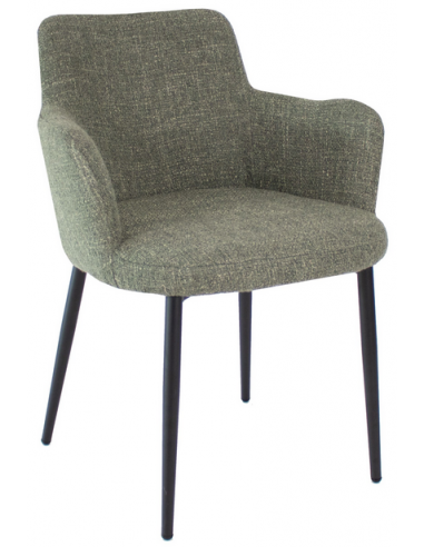 Billede af Emma spisebordsstol i metal og polyester H82 cm - Sort/Grøn