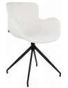 Novi rotérbar spisebordsstol i metal og bouclé H84 cm - Sort/Hvid