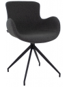 Novi rotérbar spisebordsstol i metal og bouclé H84 cm - Sort/Mørkegrå