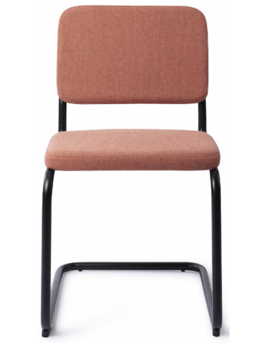 Billede af Mullan spisebordsstol i metal og polyester H77 cm - Sort/Pink