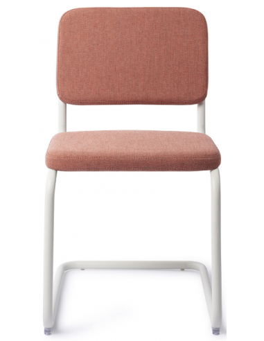 Billede af Mullan spisebordsstol i metal og polyester H77 cm - Lys blågrå/Pink
