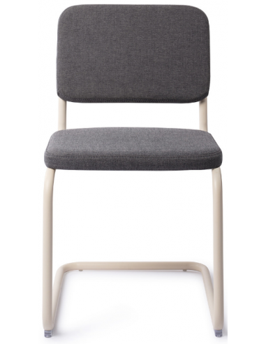 Billede af Mullan spisebordsstol i metal og polyester H77 cm - Creme/Mørkegrå