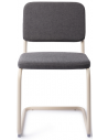 Mullan spisebordsstol i metal og polyester H77 cm - Creme/Mørkegrå