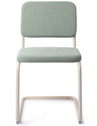 Se Mullan spisebordsstol i metal og polyester H77 cm - Creme/Turkis hos Lepong.dk