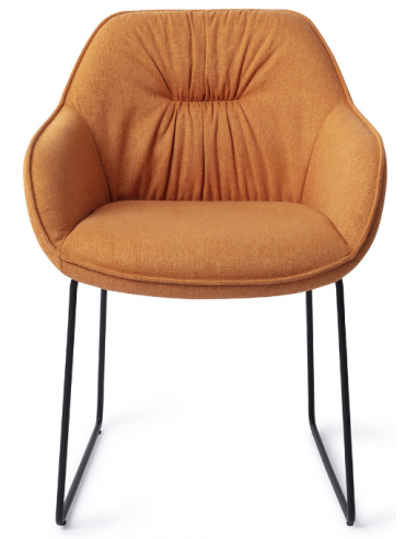 Se Bexar spisebordsstol i metal og polyester H79,5 cm - Sort/Gulerod hos Lepong.dk