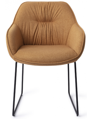 Billede af Bexar spisebordsstol i metal og polyester H79,5 cm - Sort/Gyldenbrun