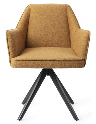 Billede af 2 x Tome rotérbare spisebordsstole H80 cm polyester - Sort/Girafgul