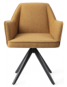 2 x Tome rotérbare spisebordsstole H80 cm polyester - Sort/Girafgul