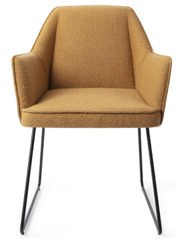 Billede af 2 x Tome spisebordsstole H80 cm polyester - Sort/Girafgul