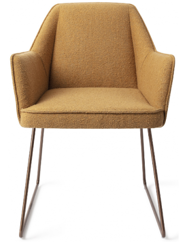 Billede af 2 x Tome spisebordsstole H80 cm polyester - Rødguld/Girafgul