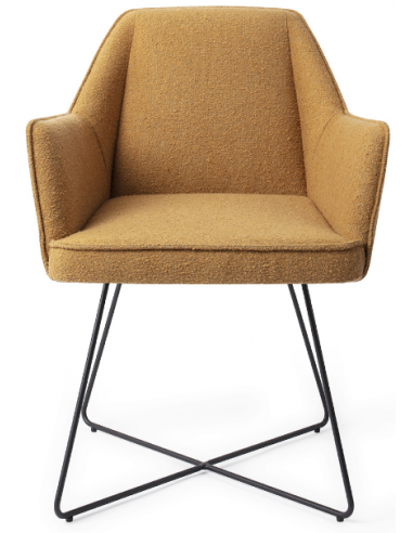 Se 2 x Tome spisebordsstole H80 cm polyester - Sort/Girafgul hos Lepong.dk