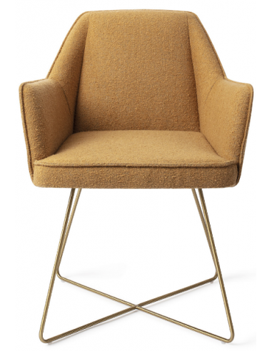 Se 2 x Tome spisebordsstole H80 cm polyester - Guld/Girafgul hos Lepong.dk