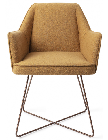 Se 2 x Tome spisebordsstole H80 cm polyester - Rødguld/Girafgul hos Lepong.dk
