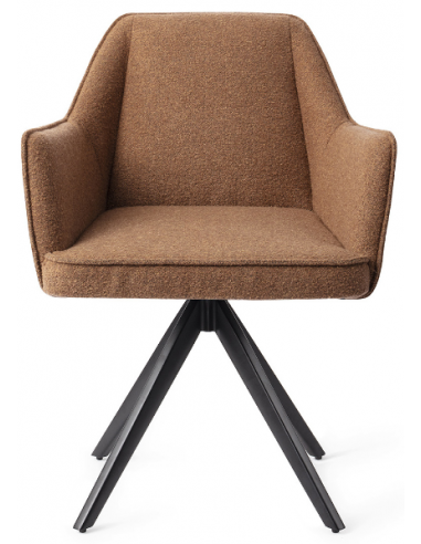 Se 2 x Tome rotérbare spisebordsstole H80 cm polyester - Sort/Kanel hos Lepong.dk