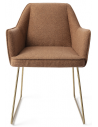 2 x Tome spisebordsstole H80 cm polyester - Guld/Kanel