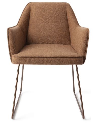 Se 2 x Tome spisebordsstole H80 cm polyester - Rødguld/Kanel hos Lepong.dk