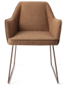 2 x Tome spisebordsstole H80 cm polyester - Rødguld/Kanel